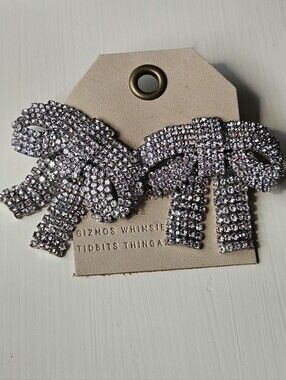 Anthropologie Crystal Bow Earrings